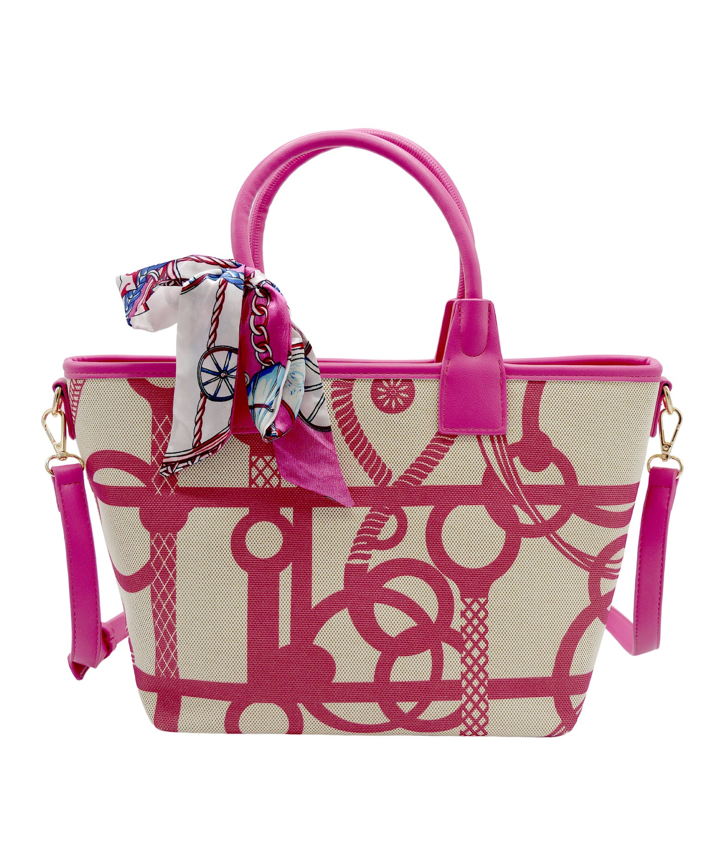 Printed Fabric Handbag w/ Twilly view 1