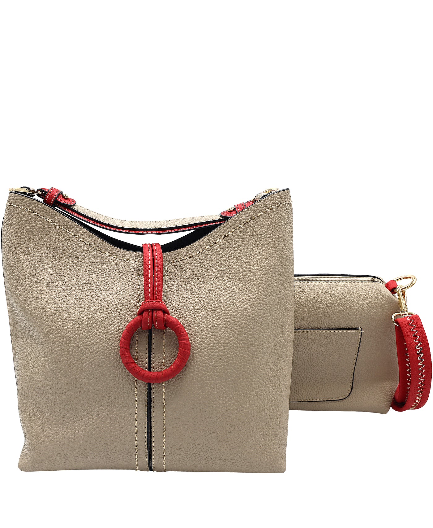 2in1 Faux Leather Hobo Handbag view 1