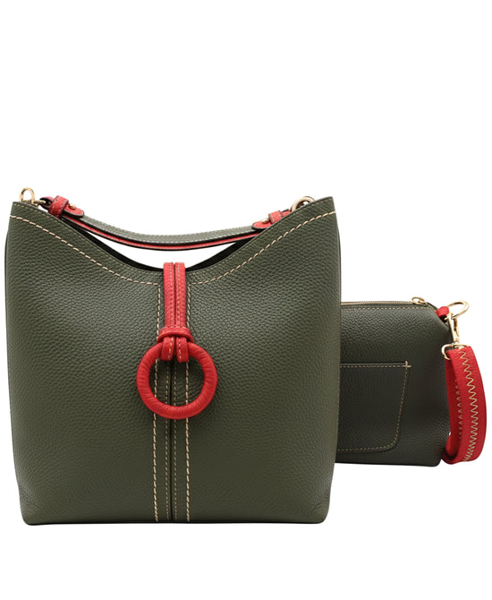 2in1 Faux Leather Hobo Handbag view 