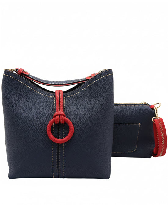 2in1 Faux Leather Hobo Handbag view 