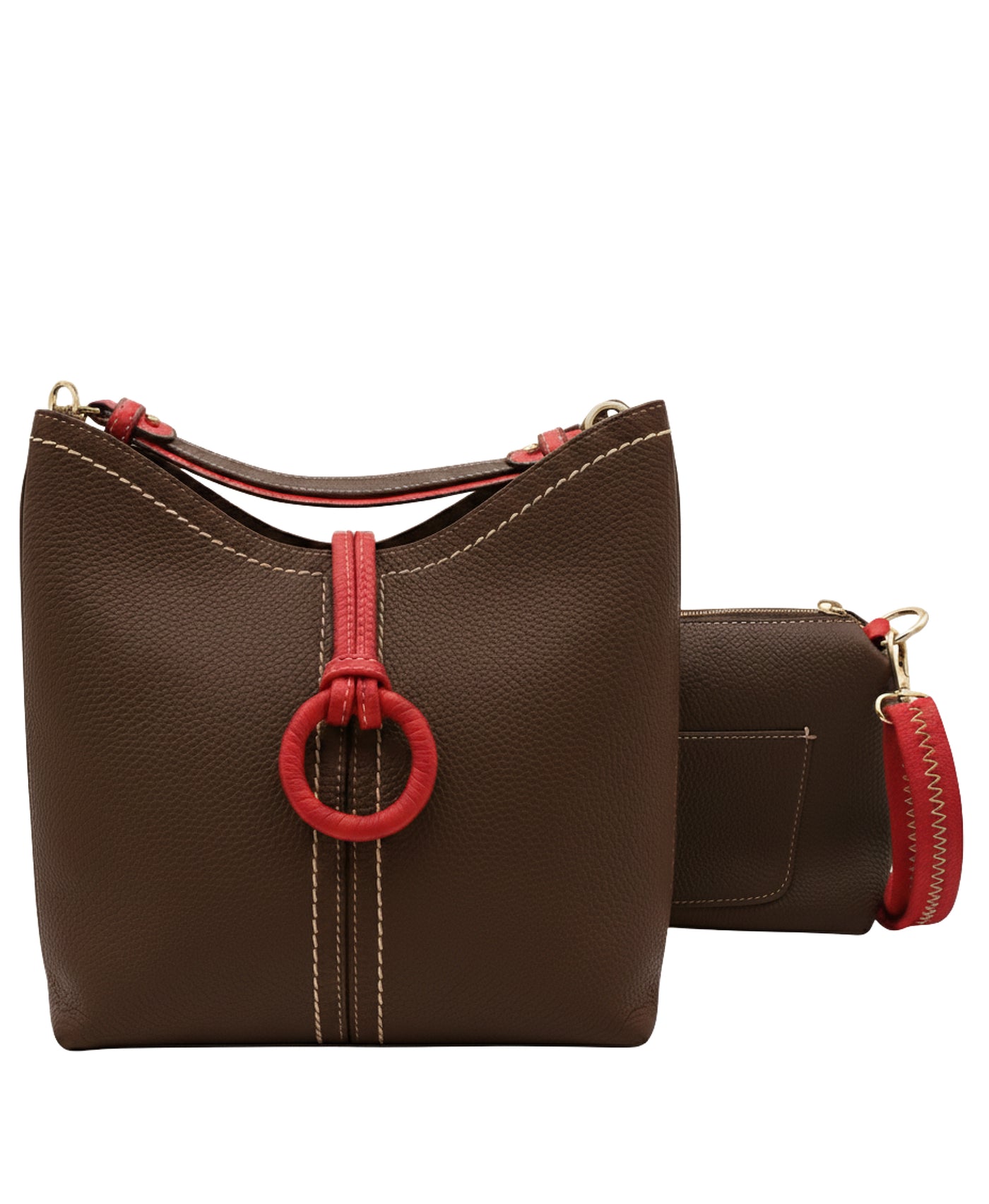 2in1 Faux Leather Hobo Handbag view 1