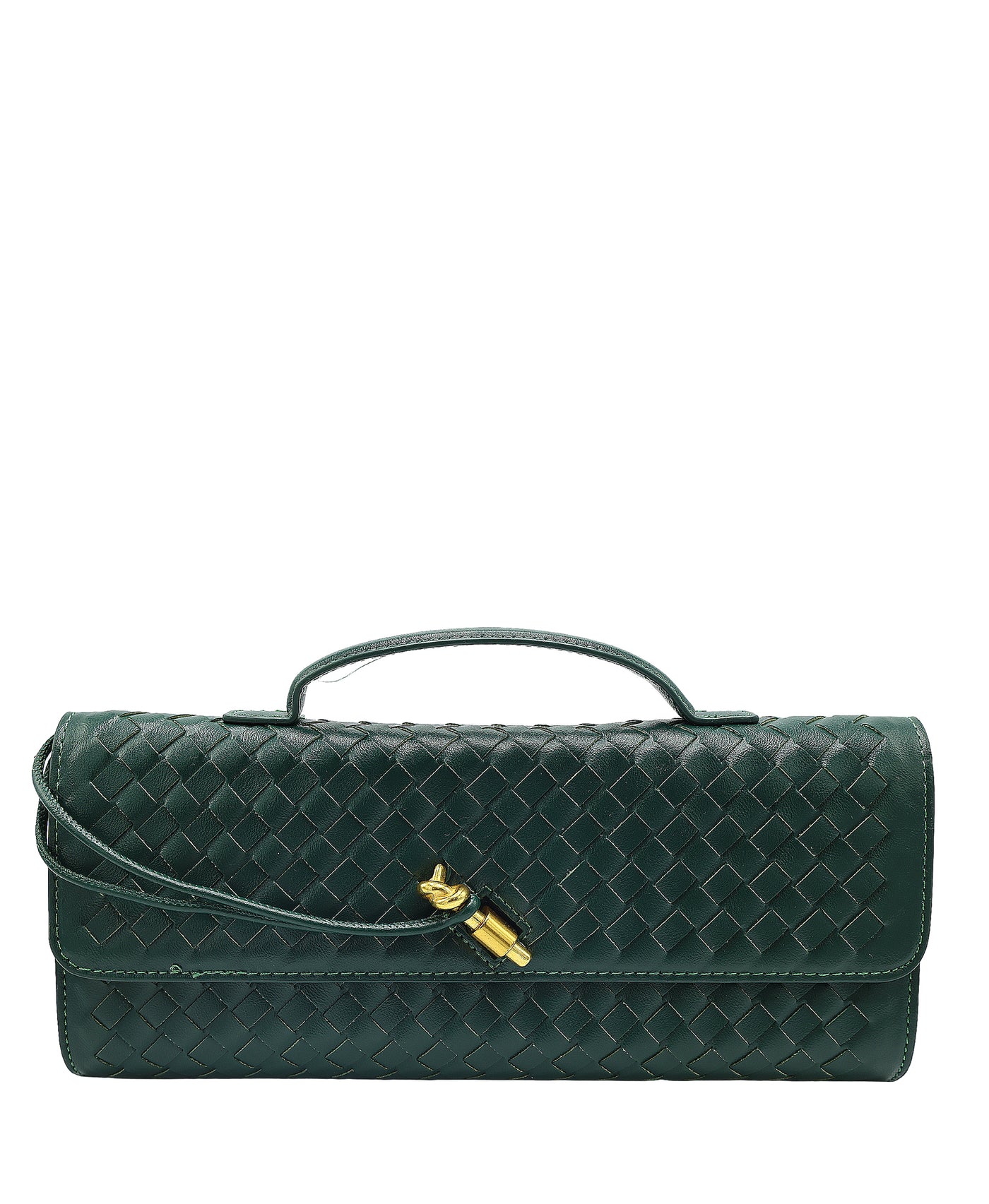 Woven Faux Leather Handbag view 1