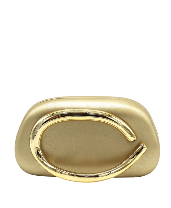 Faux Leather Clutch w/ Metal Detail view 