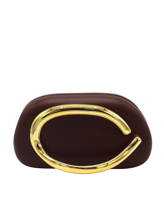 Faux Leather Clutch w/ Metal Detail view 
