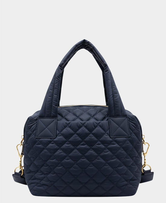 
Quilted Puffer Tote Bag in NAVY view 1