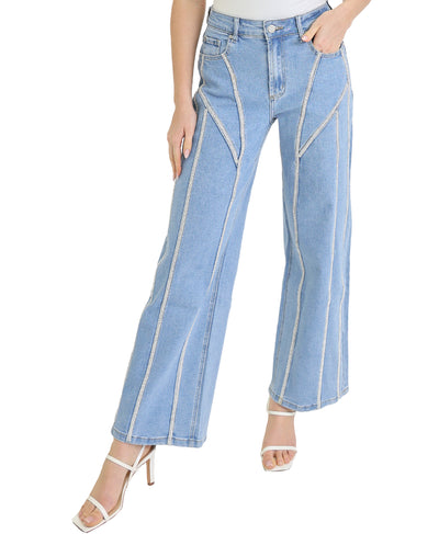 Crystal & Bead Stripe Jeans image 1