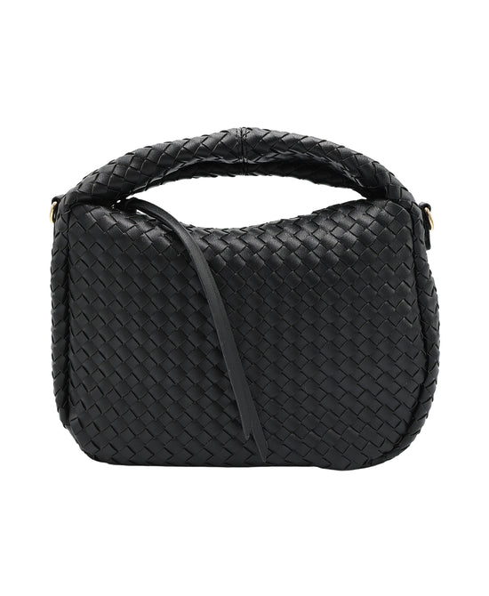 Woven Faux Leather Handbag view 1