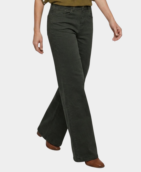 
Wide Leg Jeans in DEEP OLIVE view 1