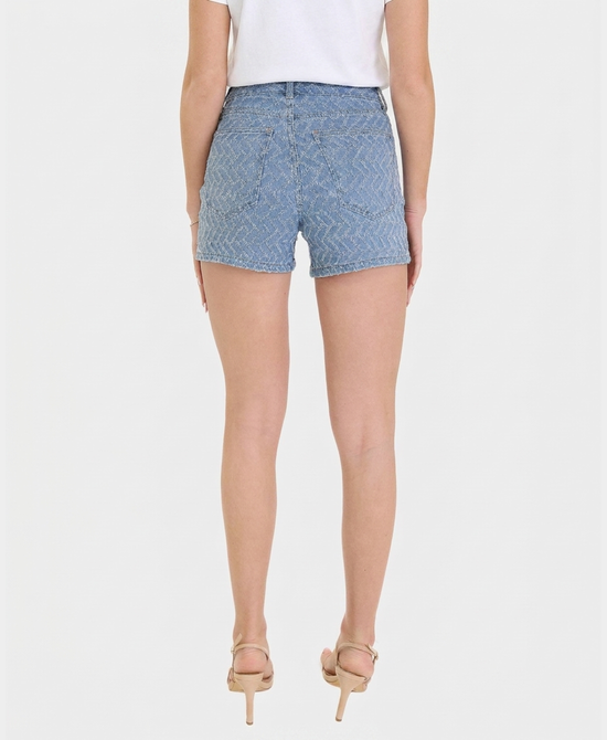 
Textured Shorts w/ Braided Detail in MEDIUM WASH view 2