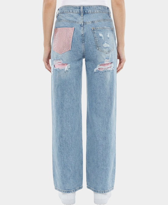 Jeans w/ Stud Contrast Trim view 1