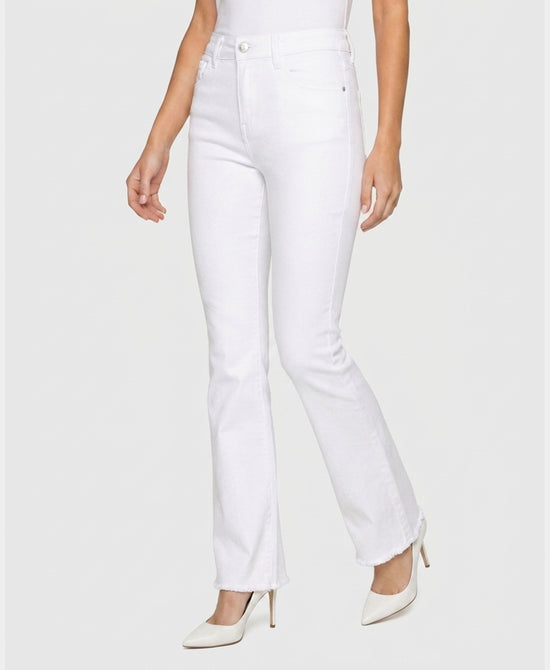 
Flare Jeans w/ Raw Edge in WHITE view 1