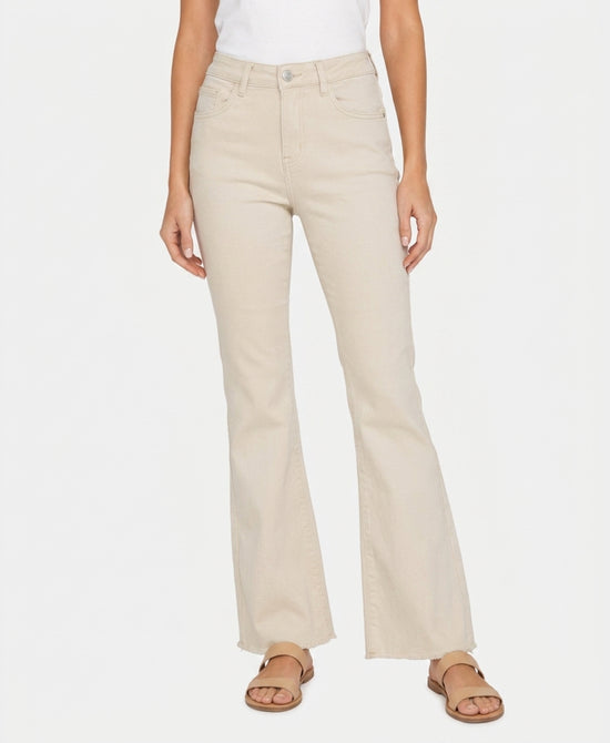 
Flare Jeans w/ Raw Edge in BEIGE view 1