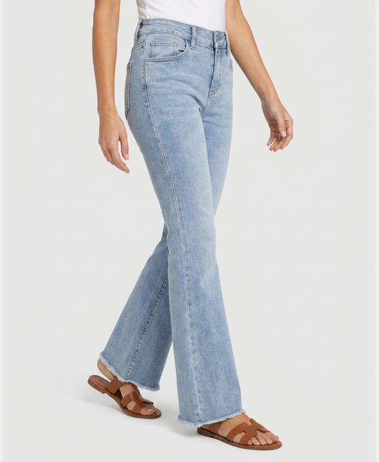 
Flare Jeans w/ Raw Edge in LIGHT WASH view 1