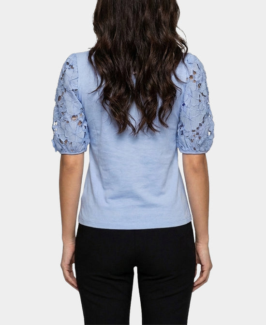 
Tee w/ Floral Sleeves in HYDRANGEA view 2