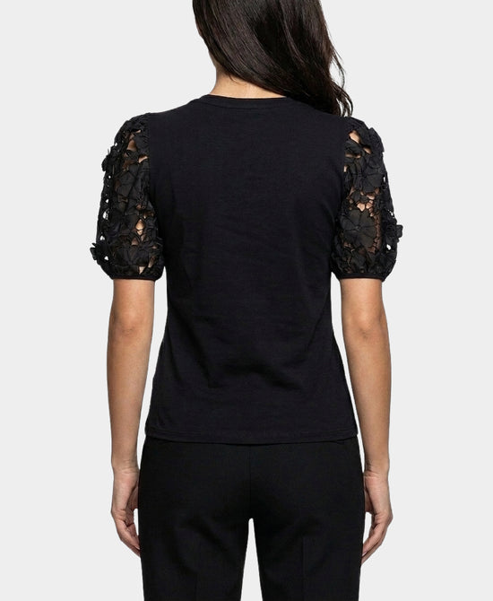 
Tee w/ Floral Sleeves in BLK view 2