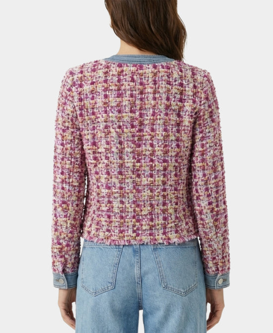 Tweed Jacket w/ Denim Trim view 2