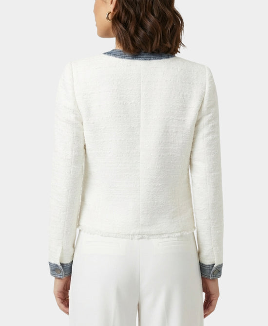 Tweed Jacket w/ Denim Trim view 2