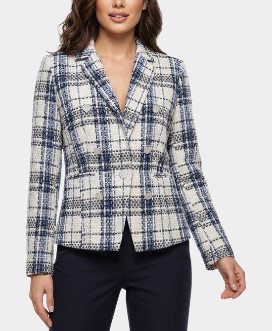 
Tweed Blazer in BLUE/WHITE view 1