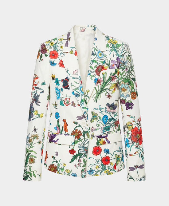 
Floral Print Blazer in WHITE MULTI view 2