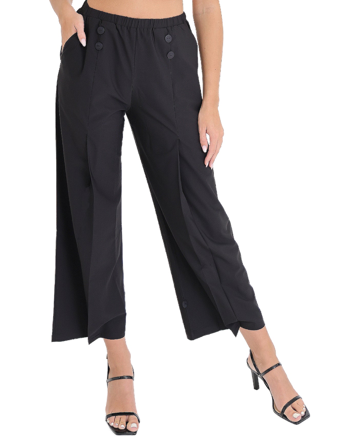 Wide Leg Pants w/ Buttons view 2