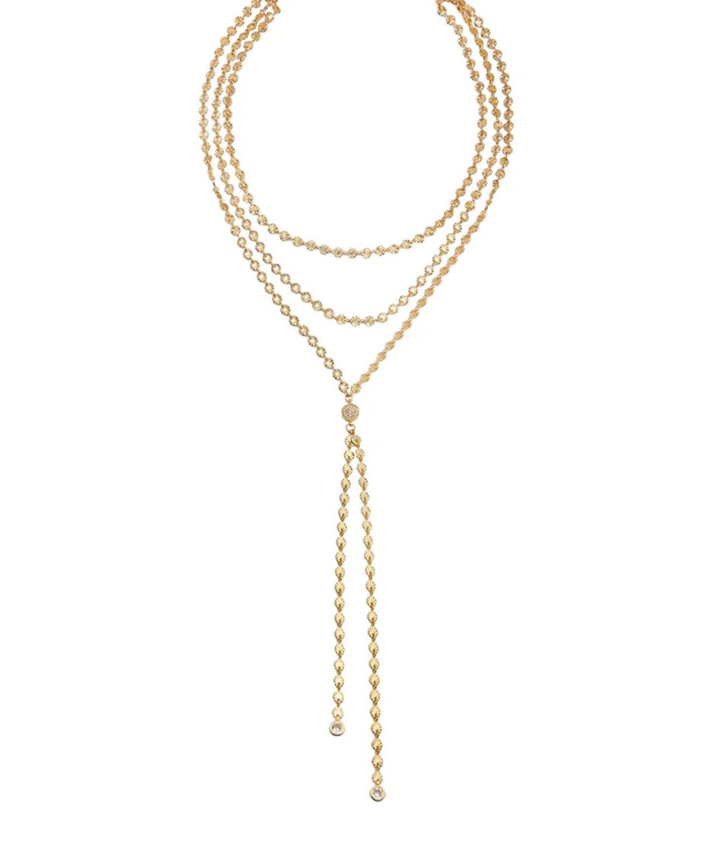 Layered Chain Lariat Necklace view 2