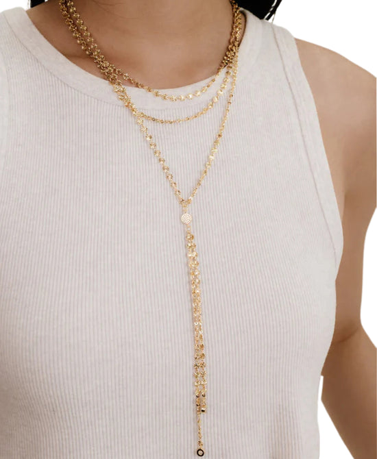 Layered Chain Lariat Necklace view 