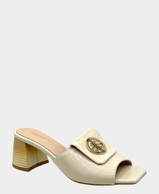 
Patent Leather Heeled Sandal in BEIGE view 1