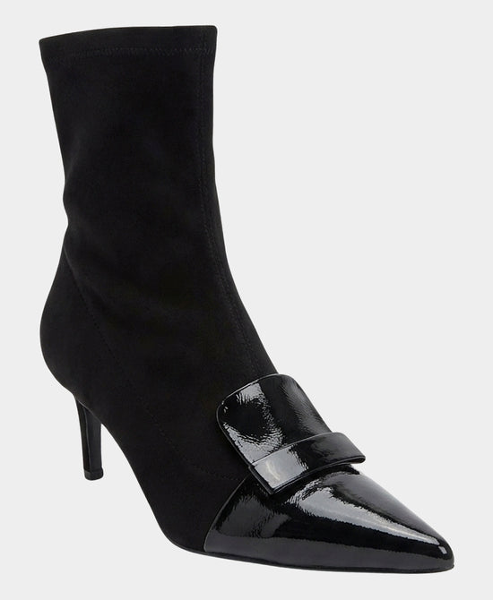 
Suede & Patent Leather Bootie in BLACK view 1