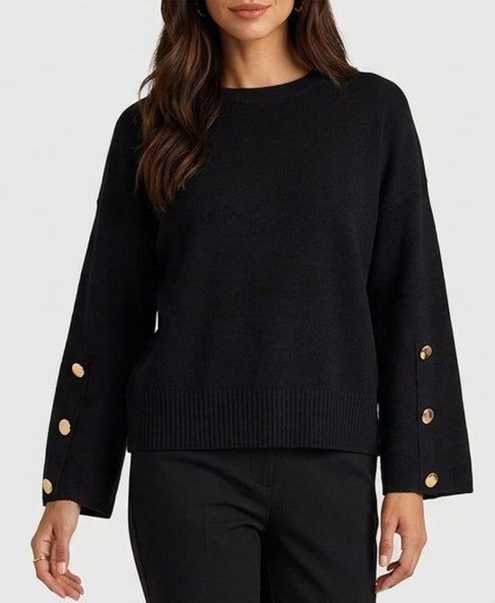 
Sweater w/ Gold Buttons in BLACK view 1