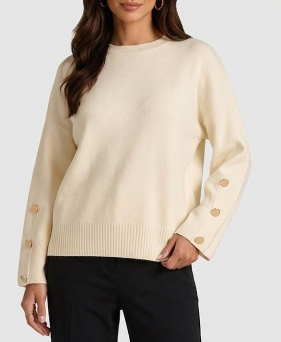 
Sweater w/ Gold Buttons in IVORY view 1