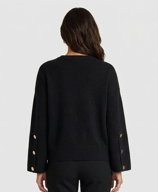 
Sweater w/ Gold Buttons in BLACK view 2