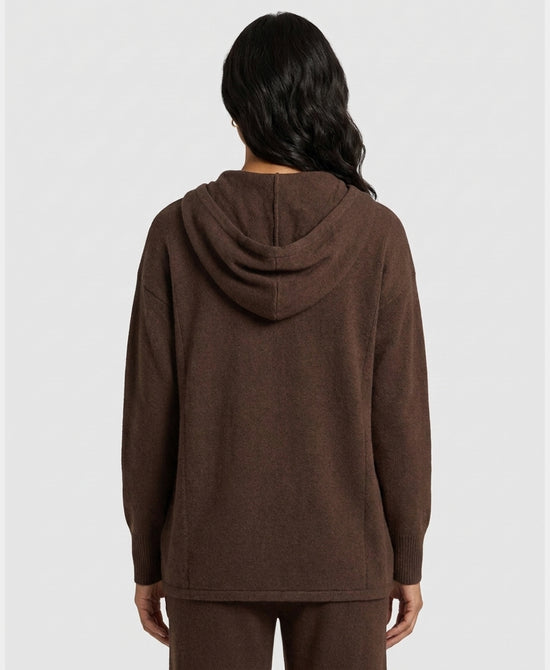 
Zip Up Hoodie Sweater in BROWN view 2