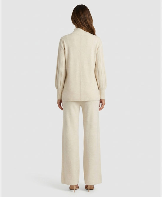 
Mock Neck Sweater & Knit Pants Set- 2 Pc Set in CREAM view 2