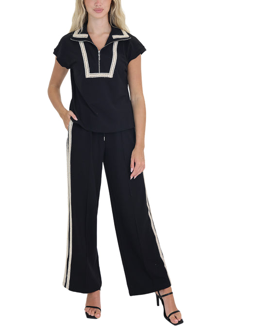 Crochet Trim Top & Pant Set - 2 Pc Set view 