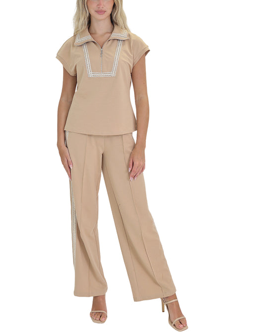 Crochet Trim Top & Pant Set - 2 Pc Set view 