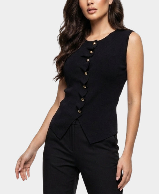 
Knit Vest Top in BLACK view 1