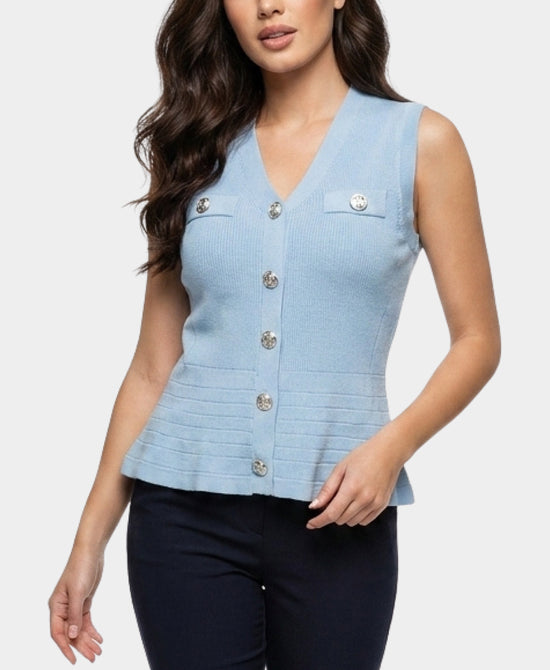 
Knit Vest Top in SKY BLUE view 1