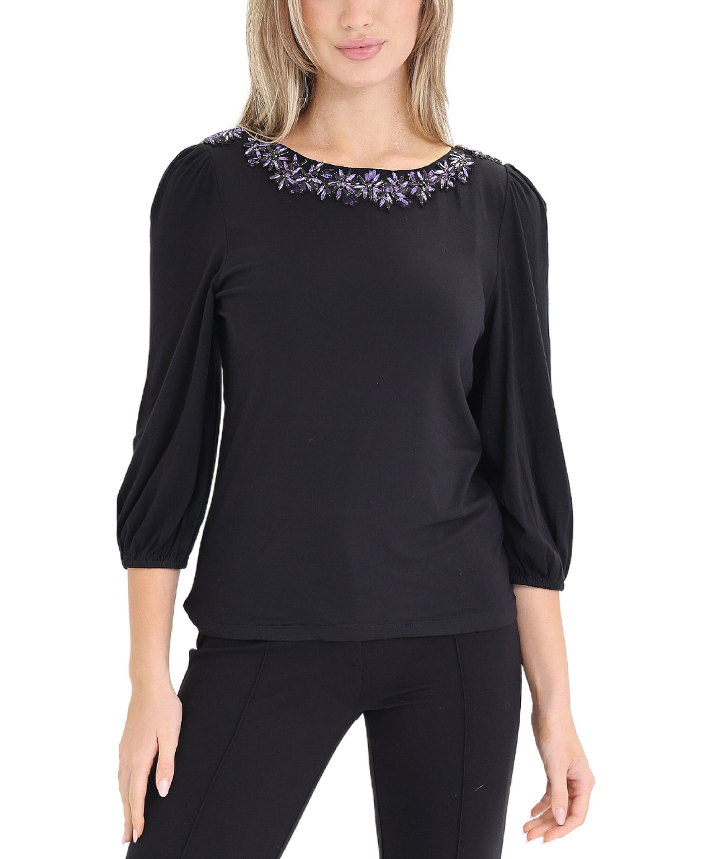 Blouse w/ Crystal Collar view 1