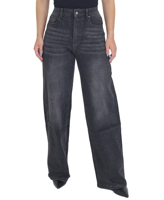 Wide Leg Jeans w/ Shimmer Detail view 