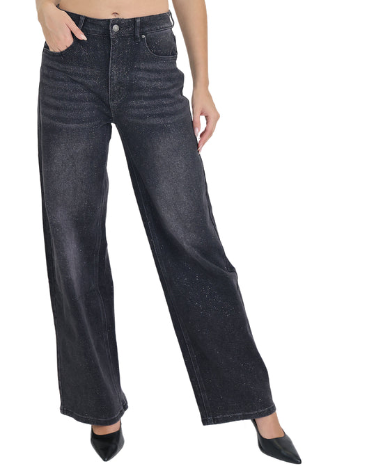 Wide Leg Jeans w/ Shimmer Detail view 