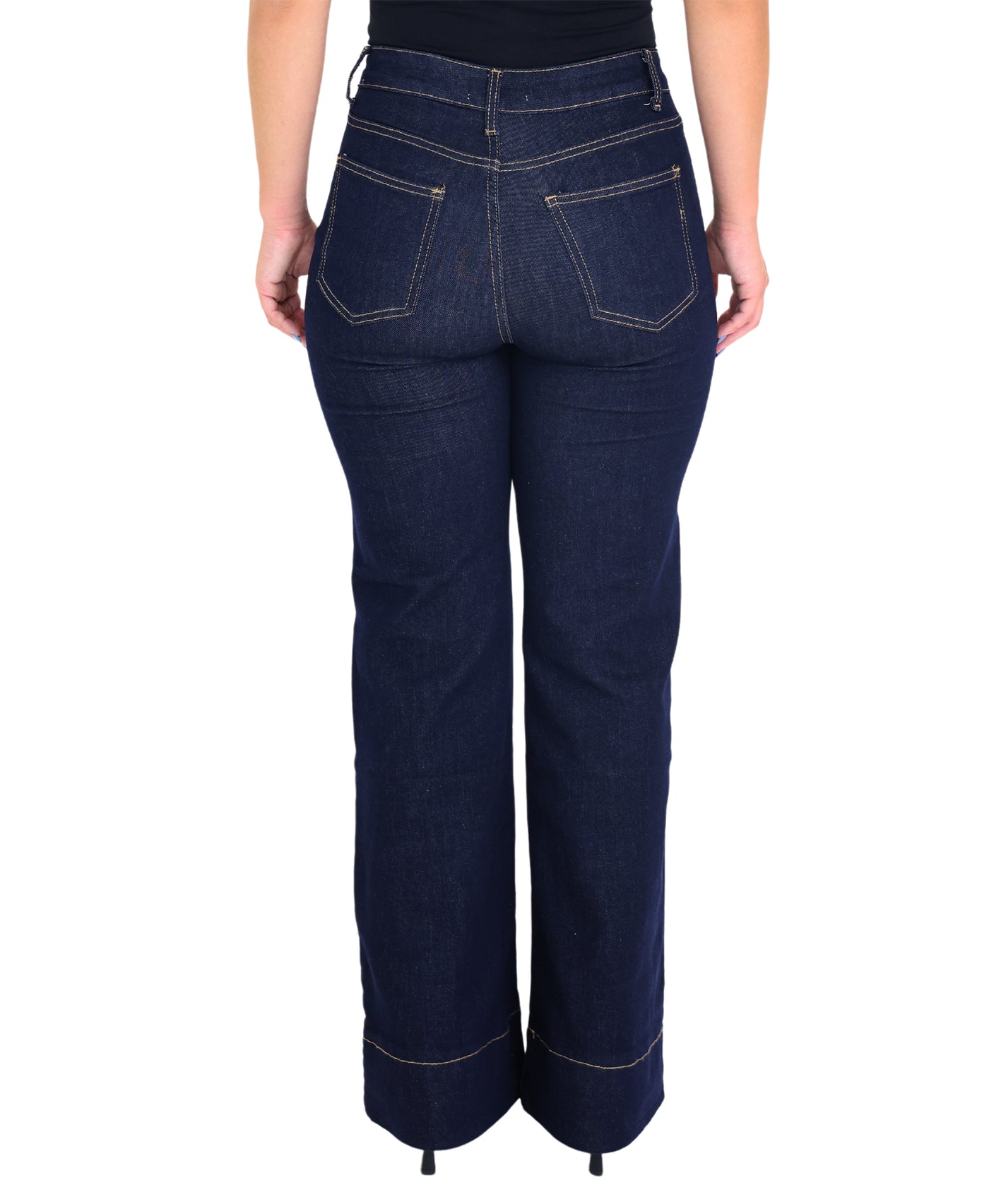 Wide Leg Jeans w/ Contrast Seam view 2