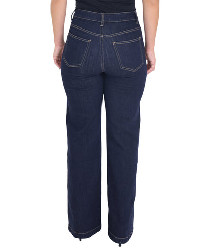 Wide Leg Jeans w/ Contrast Front Seam image 2
