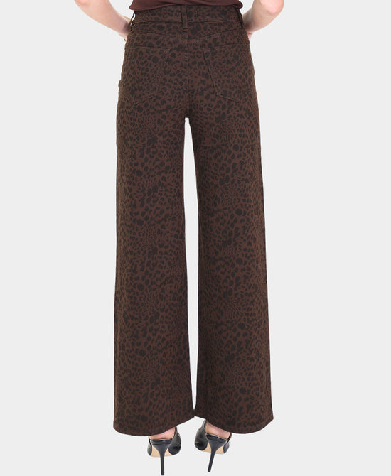 Leopard Print Wide Leg Jeans view 