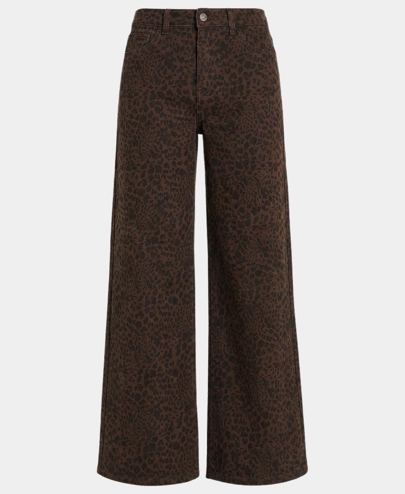 Leopard Print Wide Leg Jeans view 3