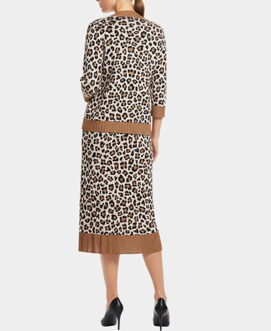 Leopard Plisse Top & Skirt Set - 2 Pc Set view 