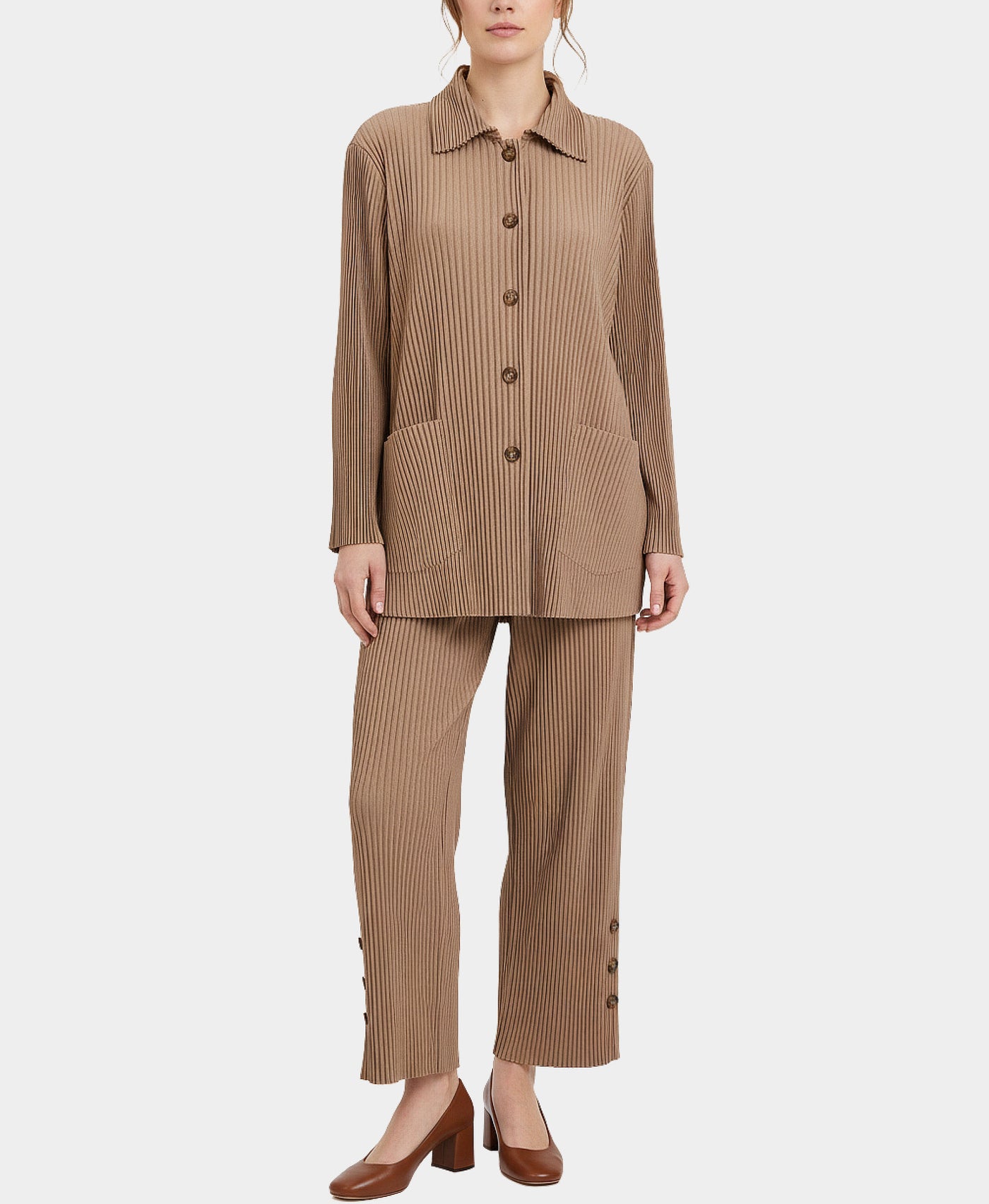 Pleated Top & Pants Set - 2 Pc Set view 1