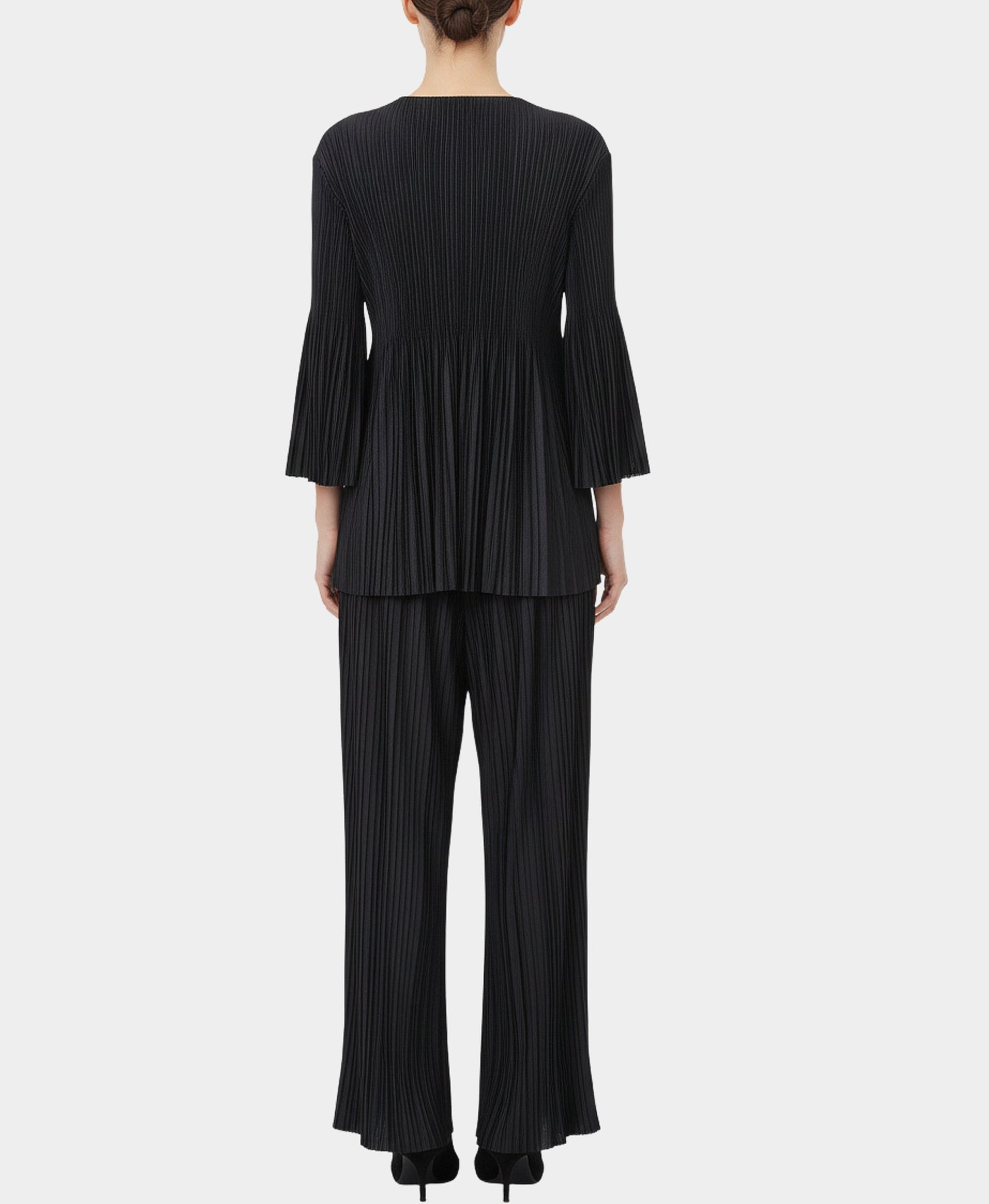 Pleated Top w/ Beading & Pants Set - 2 Pc Set view 2