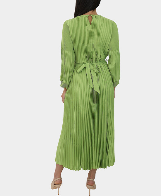 Plisse Pleated Rosette Dress view 2