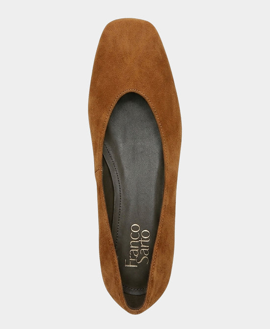 
Suede Cloaked Ballet Pump in SADDLE BROWN view 2