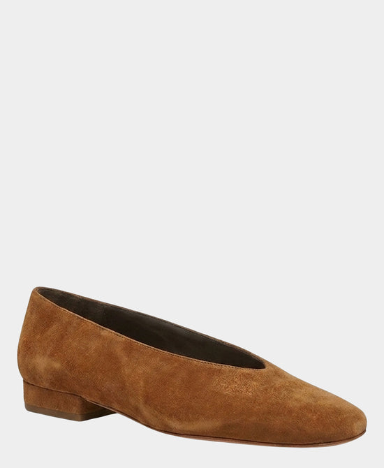
Suede Cloaked Ballet Pump in SADDLE BROWN view 1